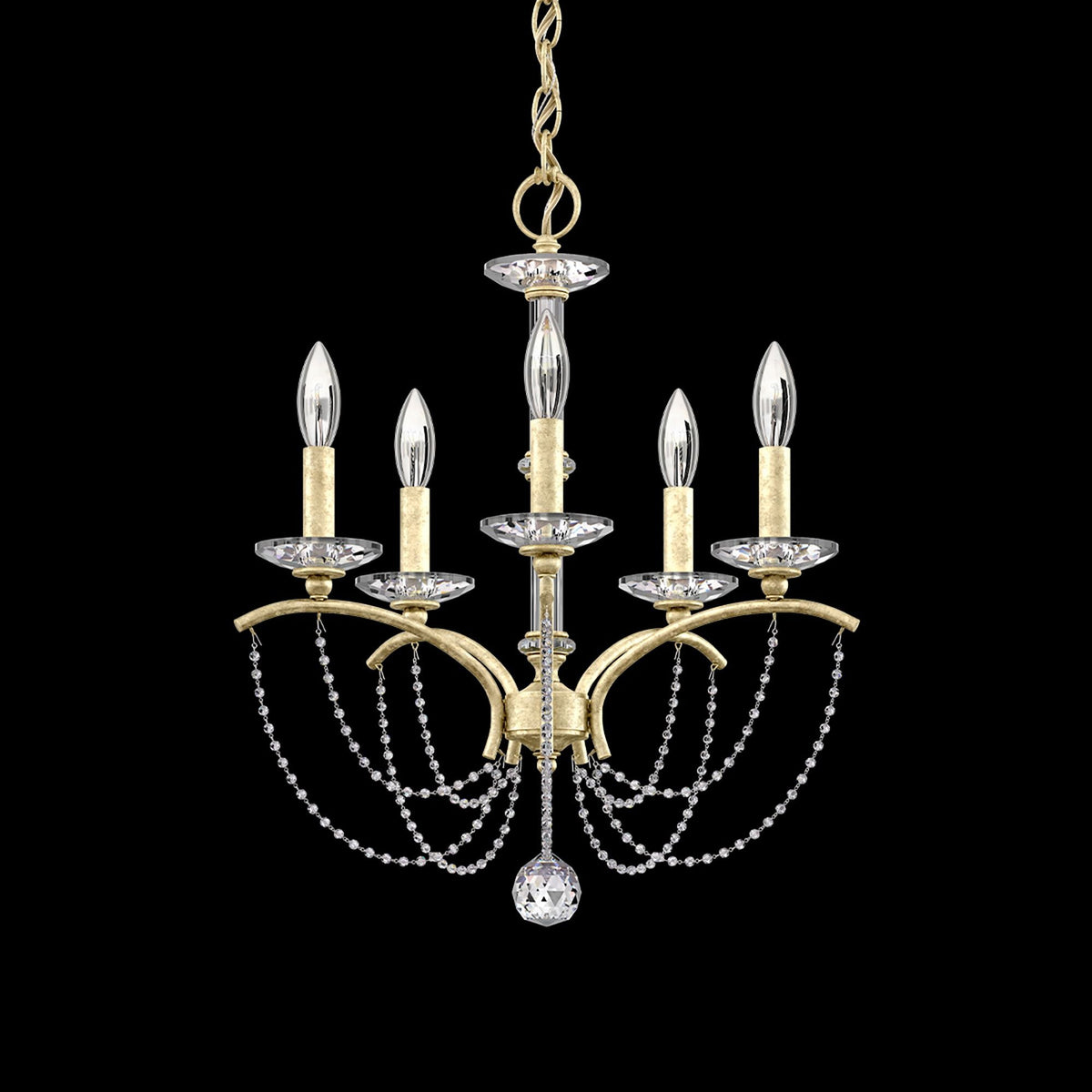 Priscilla 22"H x 18"W 5-Light Crystal Chandelier in Heirloom Silv