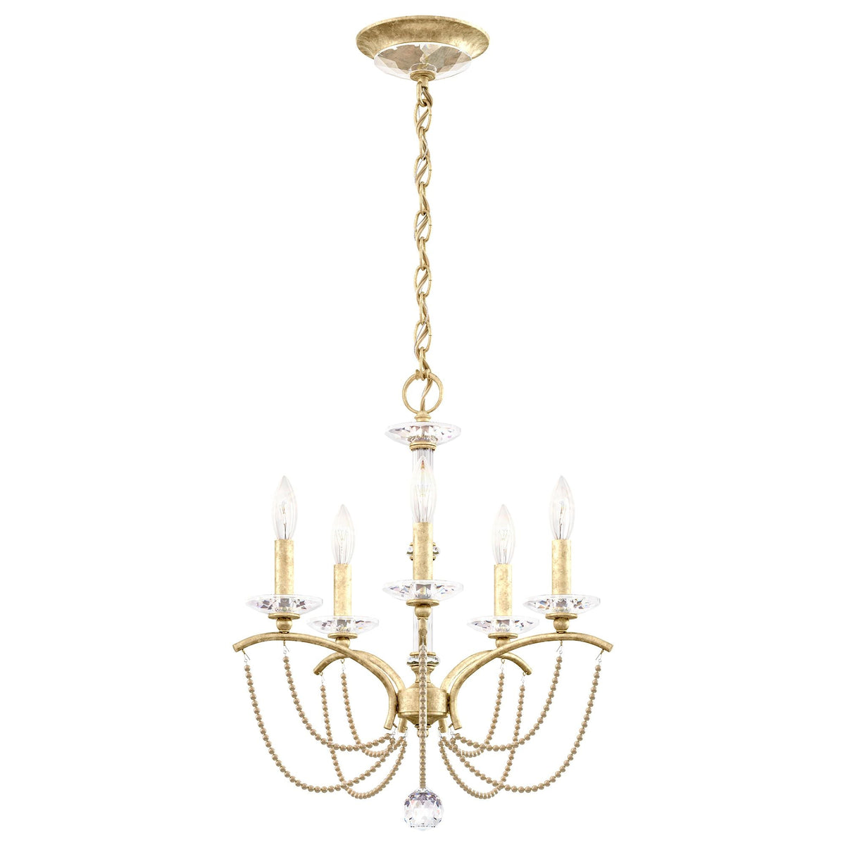 Priscilla 22"H x 18"W 5-Light Crystal Chandelier in Heirloom Silv