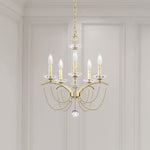 Priscilla 22"H x 18"W 5-Light Crystal Chandelier in Heirloom Silv