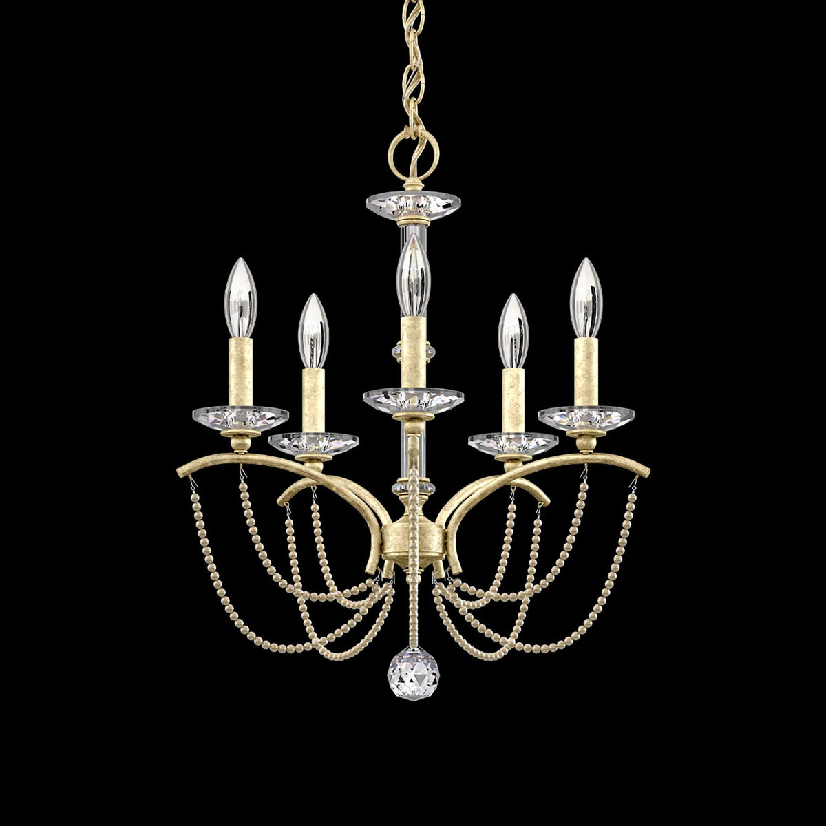 Priscilla 22"H x 18"W 5-Light Crystal Chandelier in Heirloom Silv