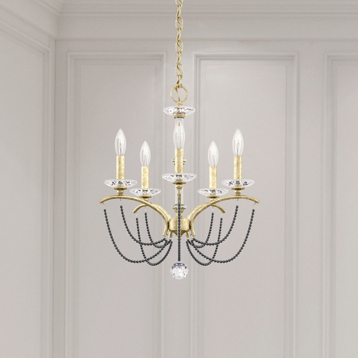 Priscilla 22"H x 18"W 5-Light Crystal Chandelier in Heirloom Silv