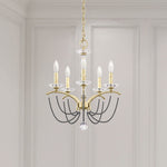 Priscilla 22"H x 18"W 5-Light Crystal Chandelier in Heirloom Silv