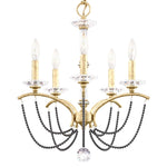 Priscilla 22"H x 18"W 5-Light Crystal Chandelier in Heirloom Silv