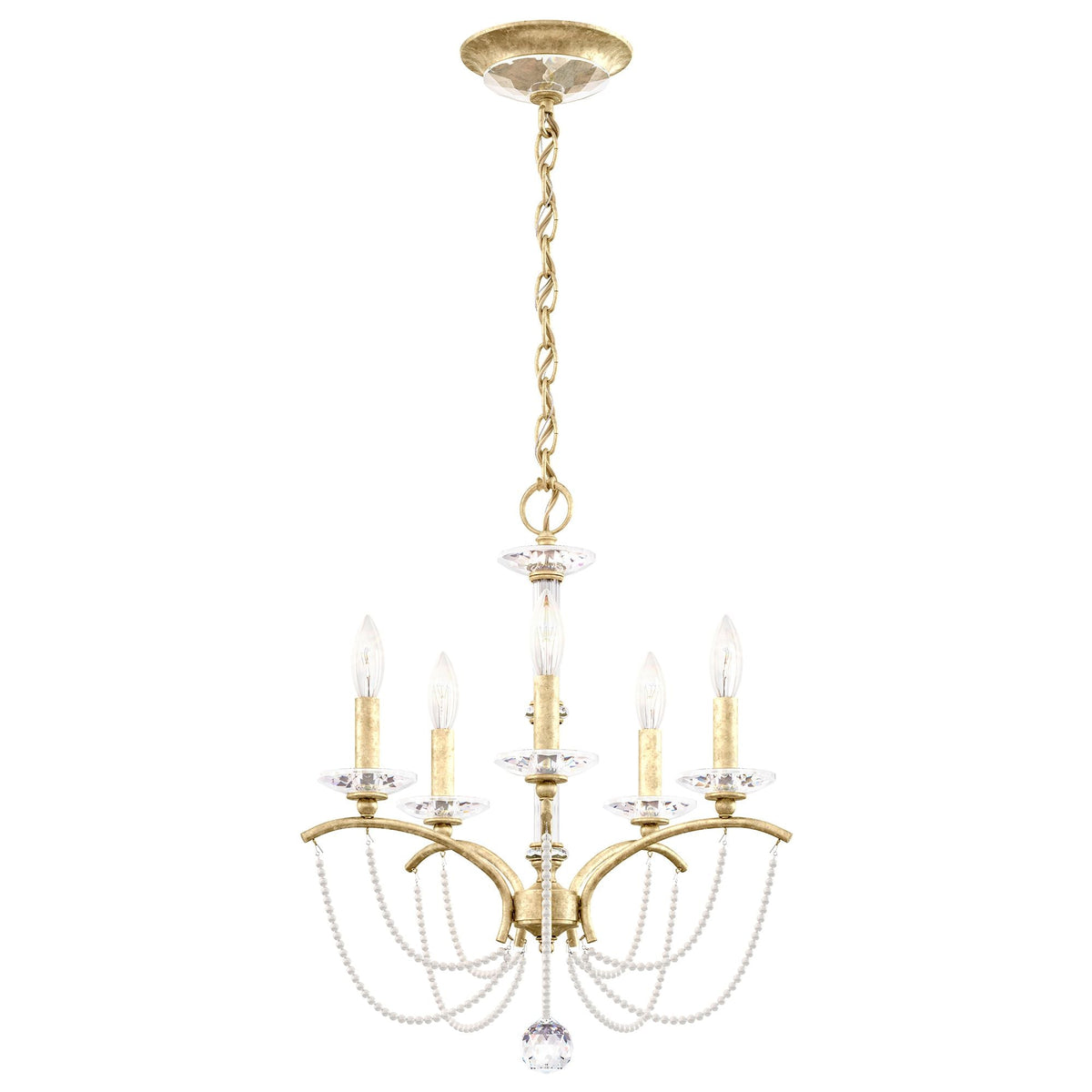 Priscilla 22"H x 18"W 5-Light Crystal Chandelier in Heirloom Silv