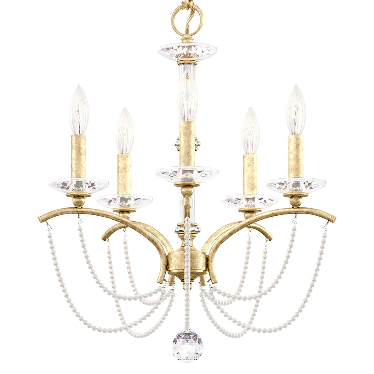 Priscilla 22"H x 18"W 5-Light Crystal Chandelier in Heirloom Silv