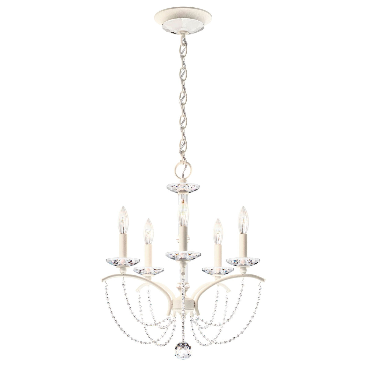 Priscilla 22"H x 18"W 5-Light Crystal Chandelier in White