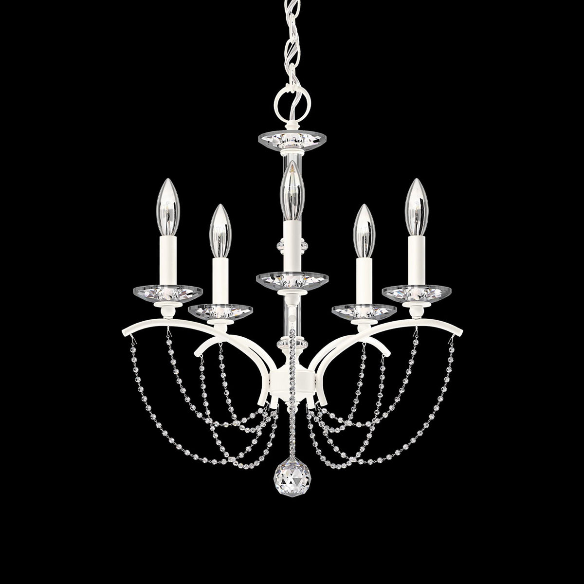 Priscilla 22"H x 18"W 5-Light Crystal Chandelier in White