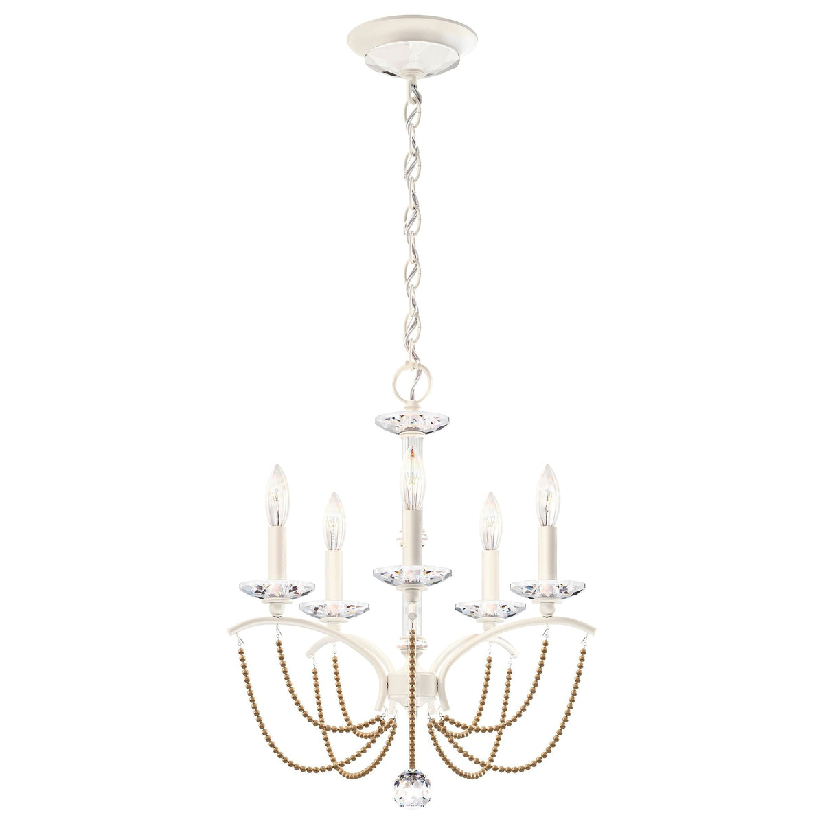 Priscilla 22"H x 18"W 5-Light Crystal Chandelier in White