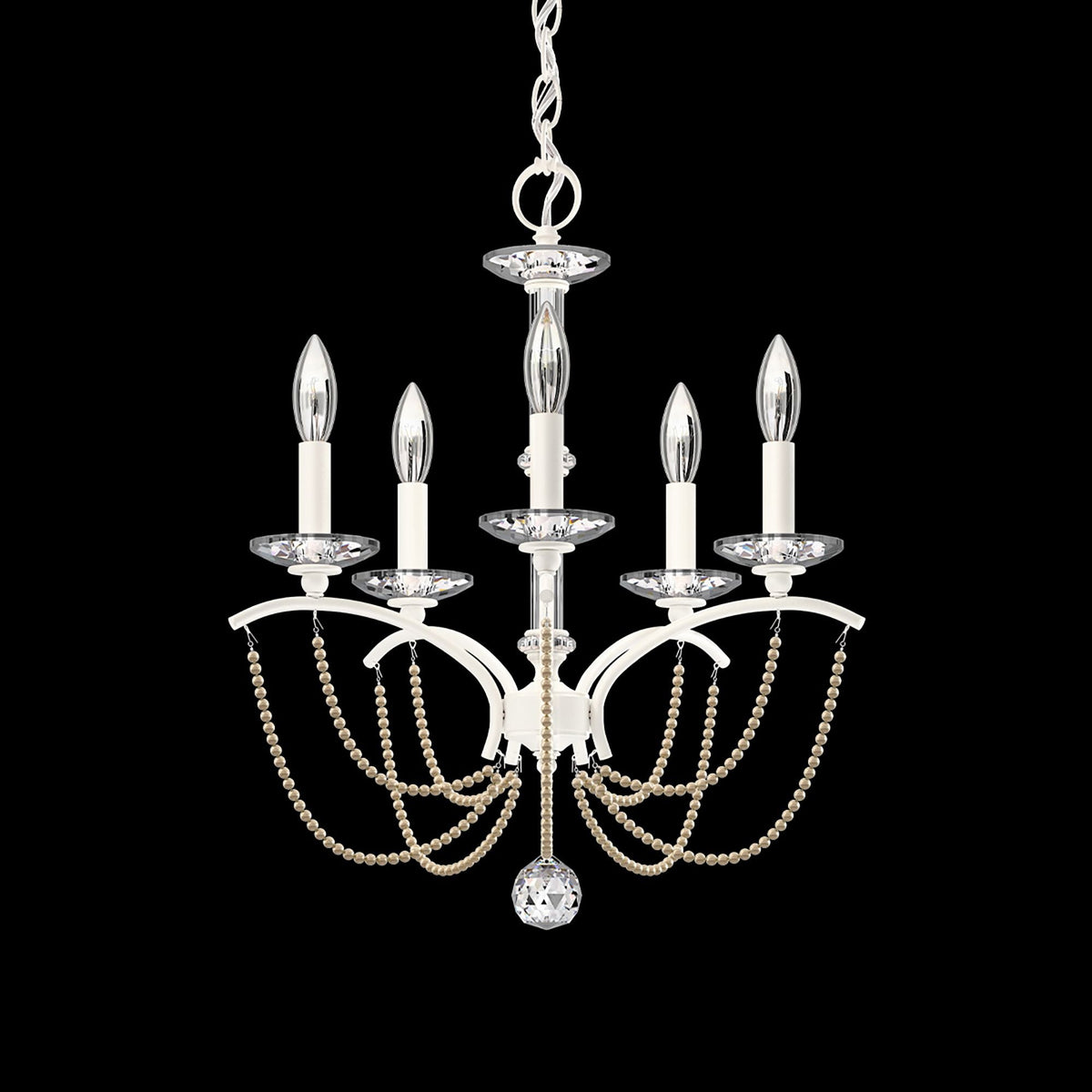Priscilla 22"H x 18"W 5-Light Crystal Chandelier in White