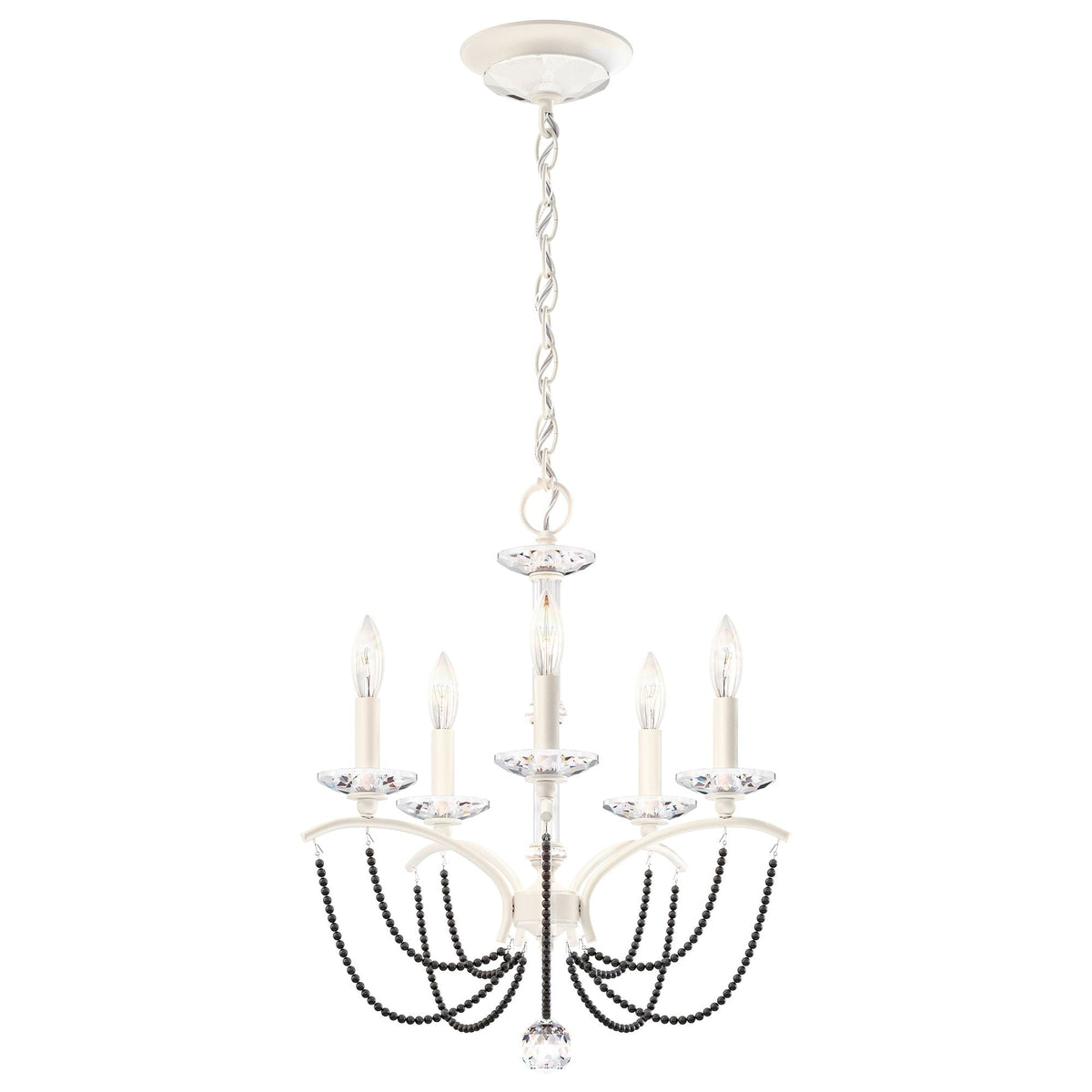 Priscilla 22"H x 18"W 5-Light Crystal Chandelier in White