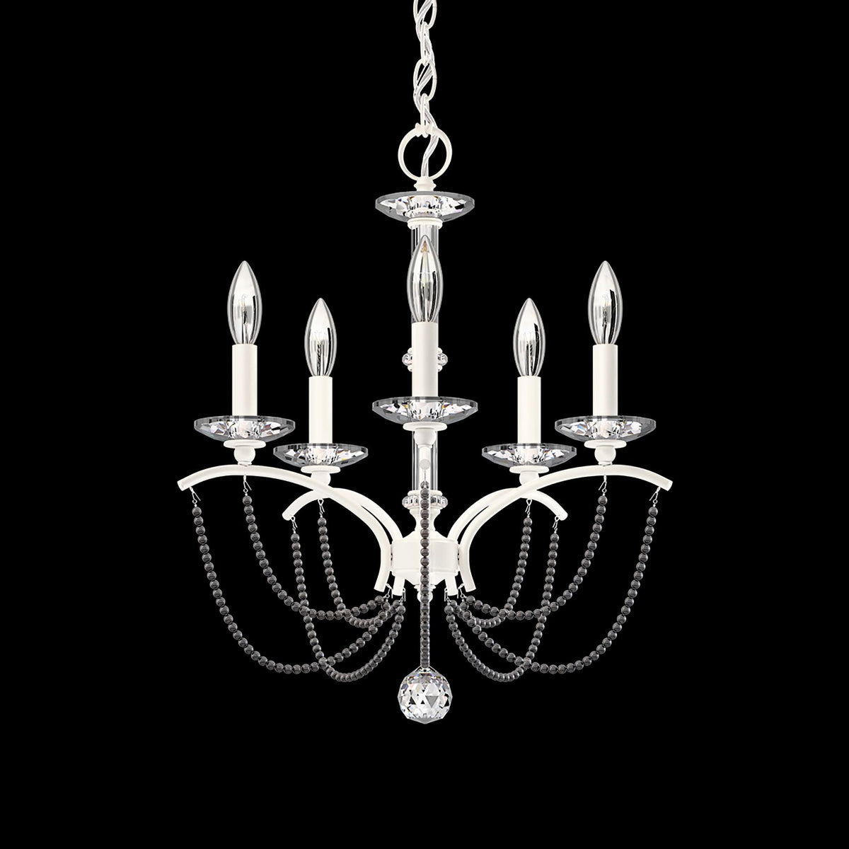 Priscilla 22"H x 18"W 5-Light Crystal Chandelier in White