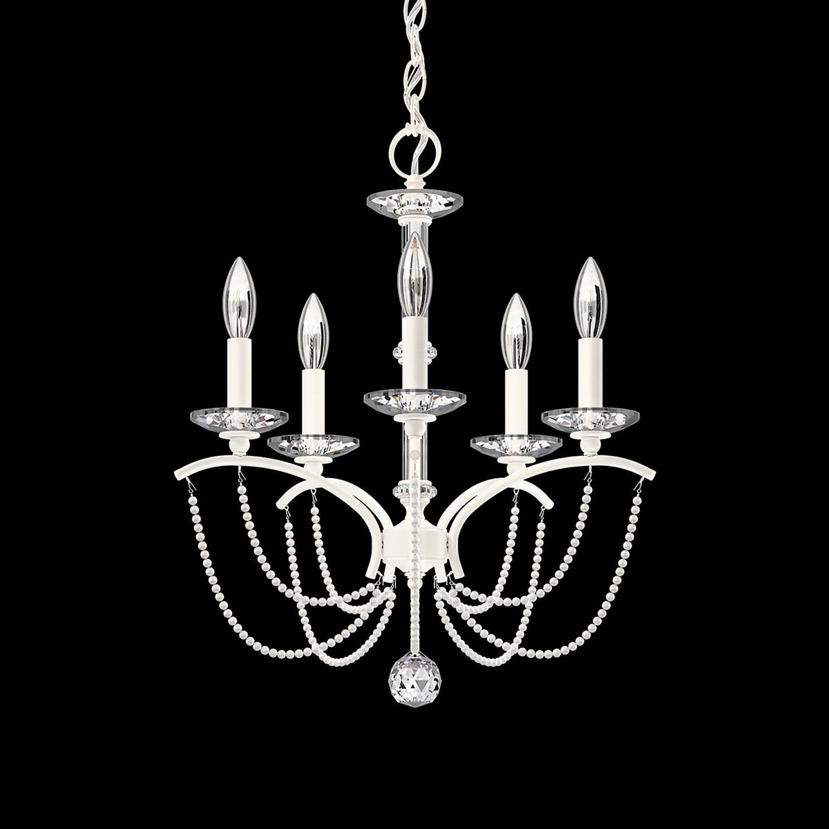 Priscilla 22"H x 18"W 5-Light Crystal Chandelier in White