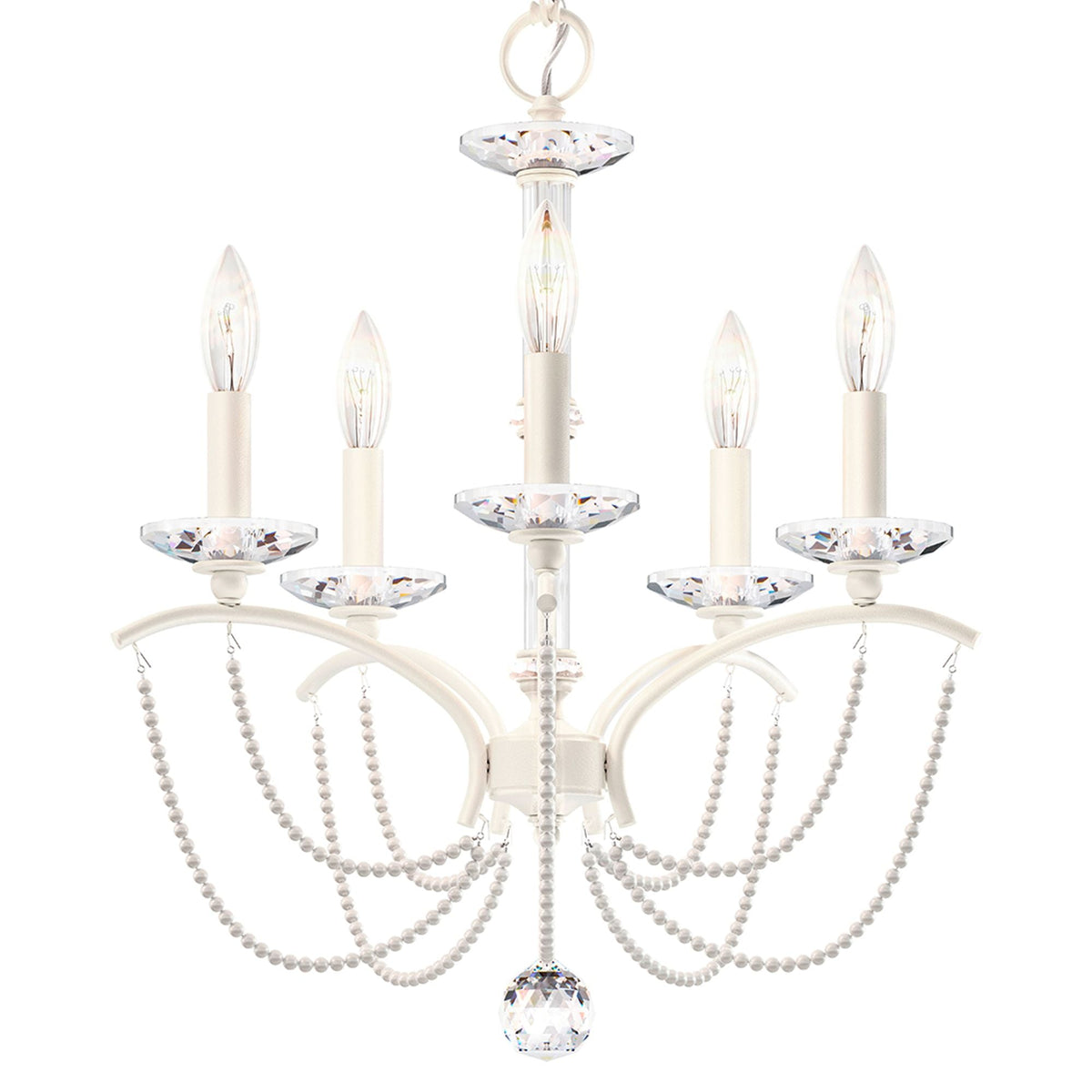 Priscilla 22"H x 18"W 5-Light Crystal Chandelier in White