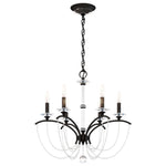 Priscilla 23.5"H x 23.5"W 6-Light Crystal Chandelier in Black