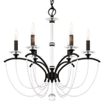 Priscilla 23.5"H x 23.5"W 6-Light Crystal Chandelier in Black