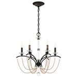 Priscilla 23.5"H x 23.5"W 6-Light Crystal Chandelier in Black
