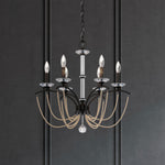 Priscilla 23.5"H x 23.5"W 6-Light Crystal Chandelier in Black
