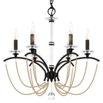 Priscilla 23.5"H x 23.5"W 6-Light Crystal Chandelier in Black
