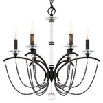 Priscilla 23.5"H x 23.5"W 6-Light Crystal Chandelier in Black