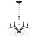 Priscilla 23.5"H x 23.5"W 6-Light Crystal Chandelier in Black