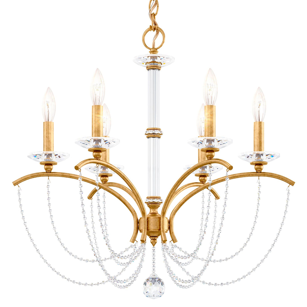 Priscilla 23.5"H x 23.5"W 6-Light Crystal Chandelier in Heirloom
