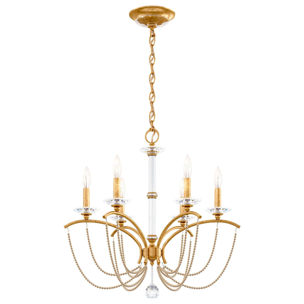 Priscilla 23.5"H x 23.5"W 6-Light Crystal Chandelier in Heirloom