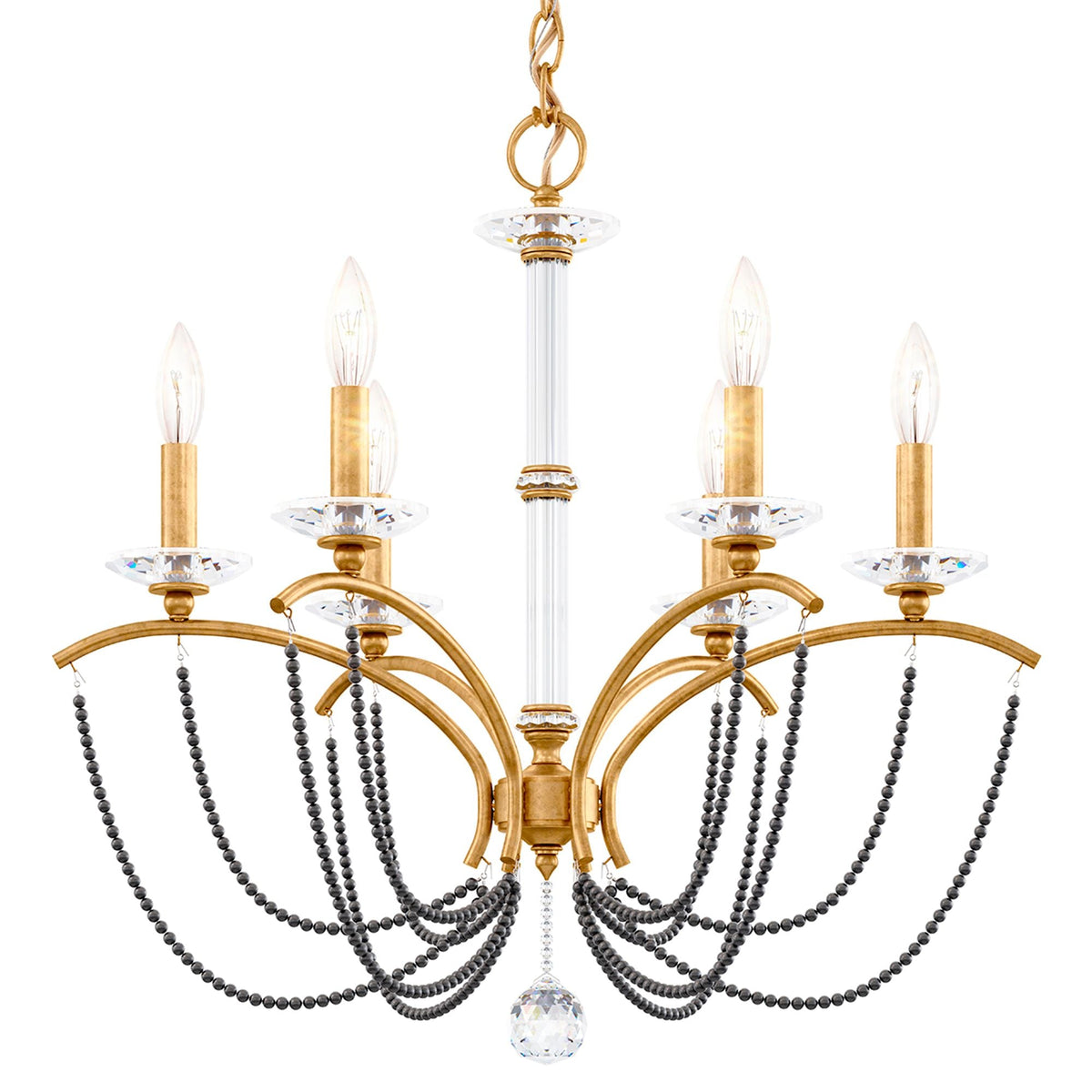 Priscilla 23.5"H x 23.5"W 6-Light Crystal Chandelier in Heirloom