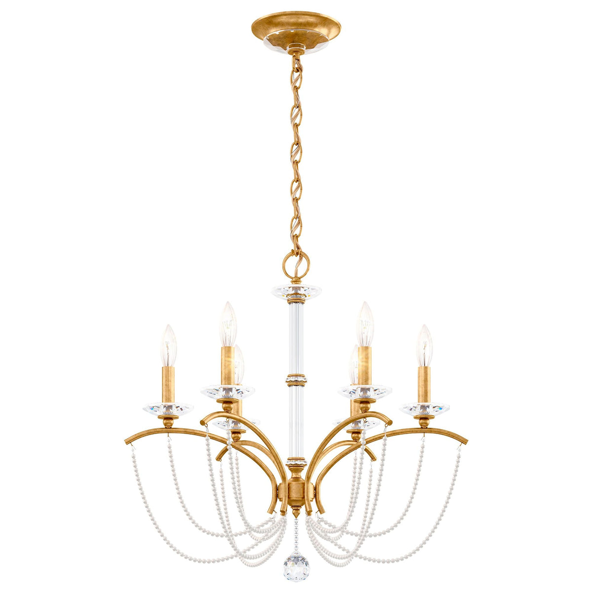 Priscilla 23.5"H x 23.5"W 6-Light Crystal Chandelier in Heirloom