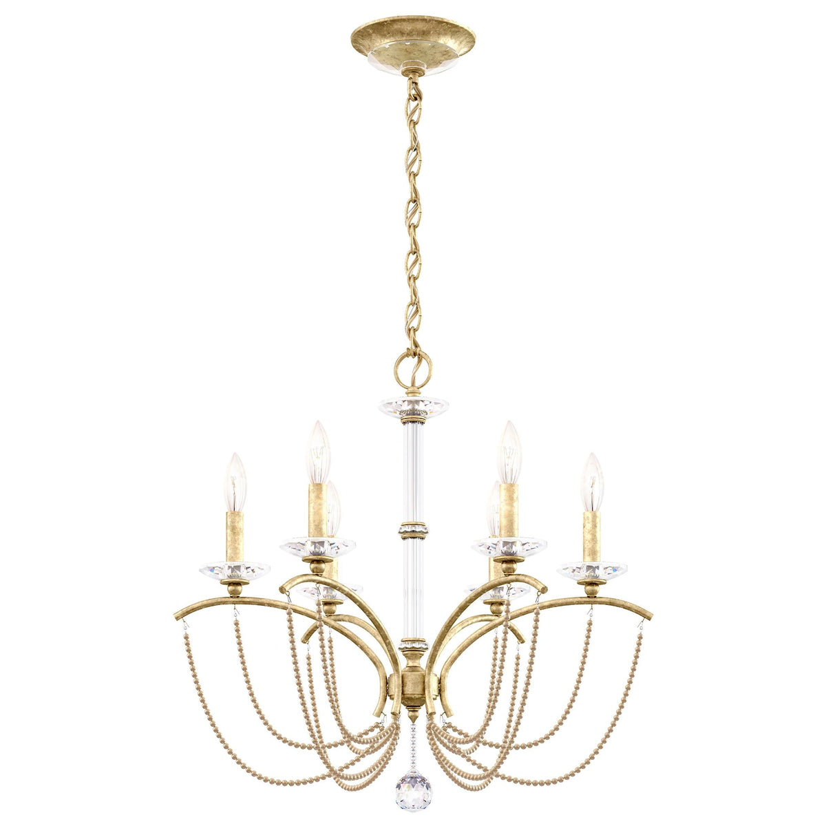 Priscilla 23.5"H x 23.5"W 6-Light Crystal Chandelier in Heirloom