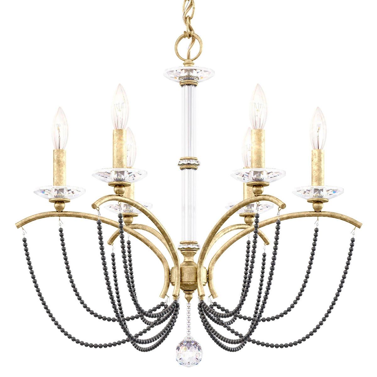 Priscilla 23.5"H x 23.5"W 6-Light Crystal Chandelier in Heirloom