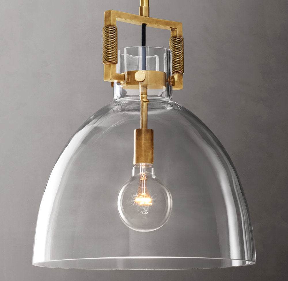 Machinist Glass Cloche Pendant