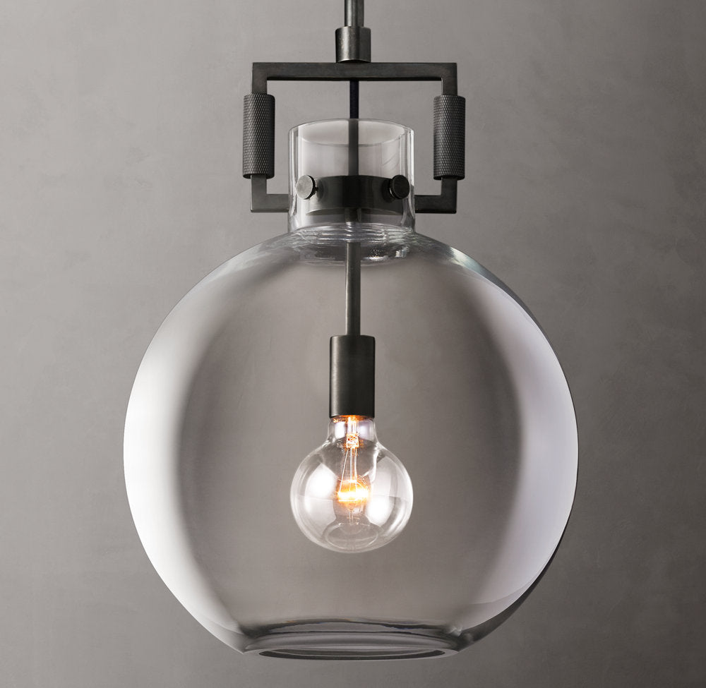Machinist Glass Globe Pendant