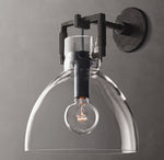 Machinist Glass Cloche Sconce 10"
