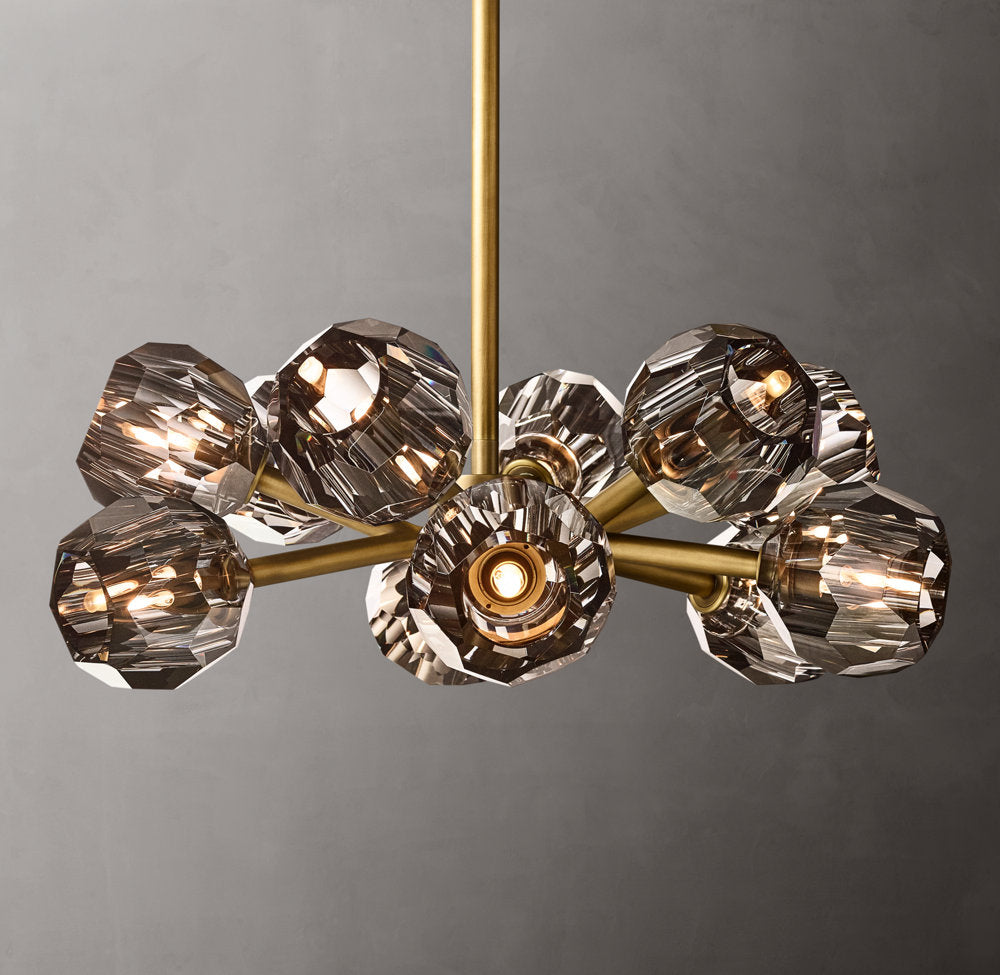 Boule De Cristal Smoke Glass Round Chandelier 24"
