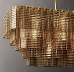 Sirene Smoke Glass Rectangular Chandelier 59"
