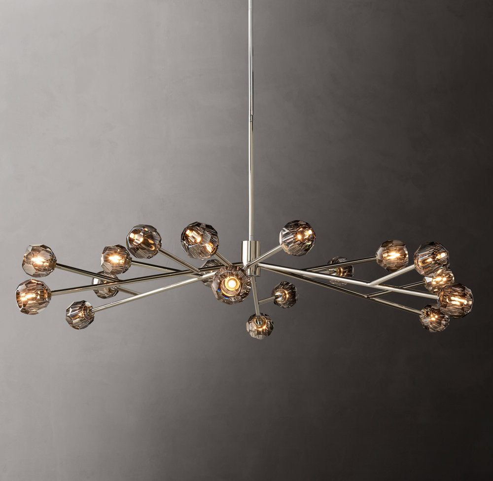 Boule De Cristal Smoke Glass Round Chandelier 72"