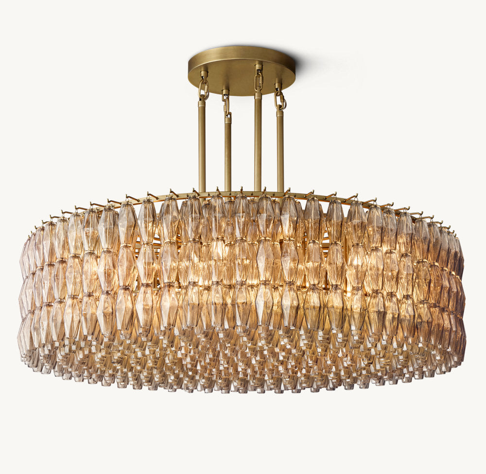Chiara Smoke Glass Round Chandelier 62"