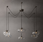 Cabrette Clear Glass Suspended Chandelier 84"