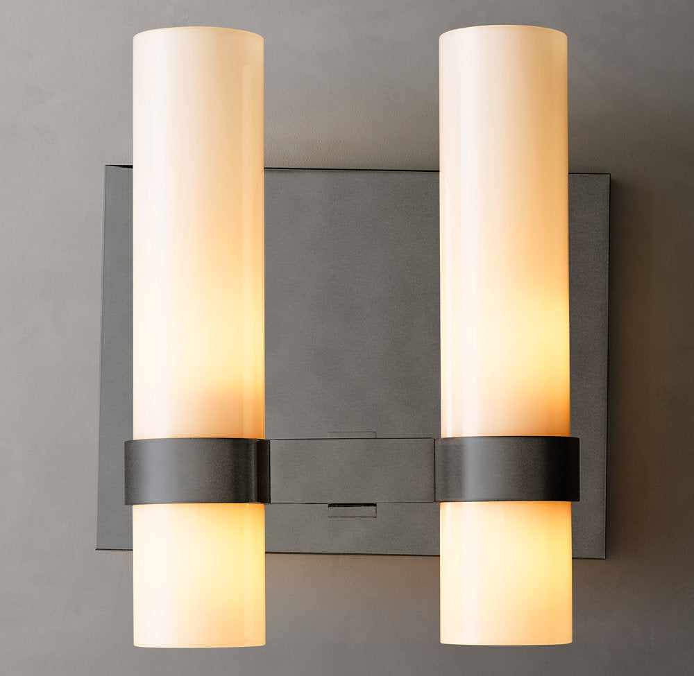 Ravelle Milk Glass Double Sconce
