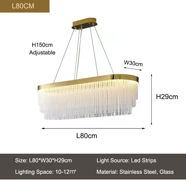 Ivetri Glass Modern Chandelier