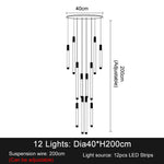 La Barra Staircase Foyer Chandelier, Black