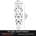 La Barra Staircase Foyer Chandelier, Black