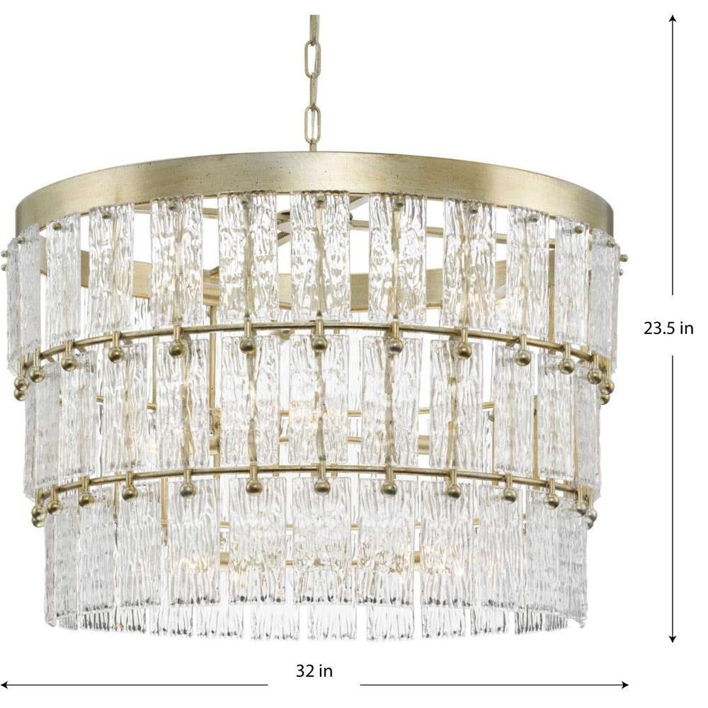 Progress Lighting - P400368 - Chevall - 9 Light Chandelier In Modern Style-23.5 Inches Tall and 32 Inches Wide