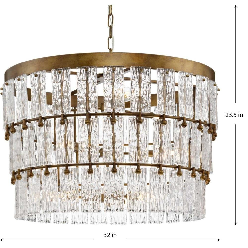 Progress Lighting - P400368 - Chevall - 9 Light Chandelier In Modern Style-23.5 Inches Tall and 32 Inches Wide