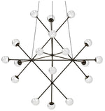 Proton Beta LED Pendant - Polished Black Nickel - White Crushed Glass