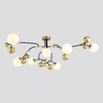 Gold Sputnik Chandelier Cle-Style Chandelier Light with 7 LED Lights
