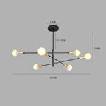 Luxurious 6-Light Sputnik Chandelier with E27 Bulb Base - 41'' Dia x 31'' H
