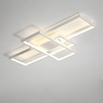 Multi Rectangle Large Flush Mount Ceiling Light with 3 Integrated Tiered Lights