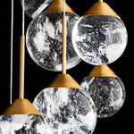 Quest 8"H x 23"W 15-Light Crystal Multi-Light Pendant in Aged Bra