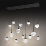 Quest 8"H x 40"W 14-Light Crystal Multi-Light Pendant in Black